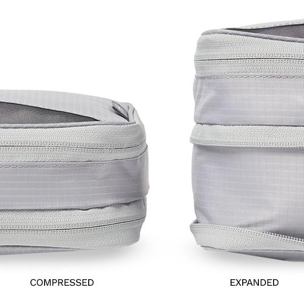 Knack packing cube compresses and expands by 60% to maximize space
